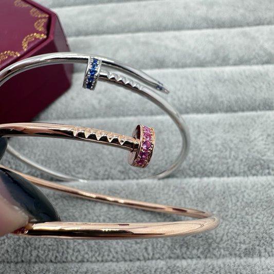 [Renovia Jewelry]JUSTE BRACELET 2.5MM PINK STONES AT BOTH ENDS