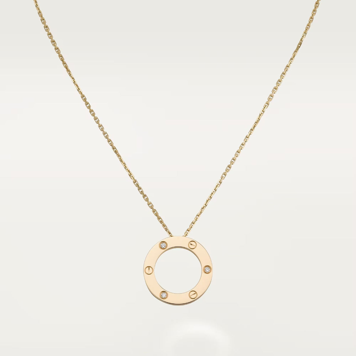 [Renovia Jewelry]LOVE NECKLACE 16MM 3 DIAMONDS